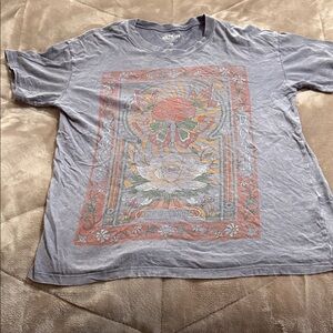 Hollister Gray Graphic Tee with Colorful Design